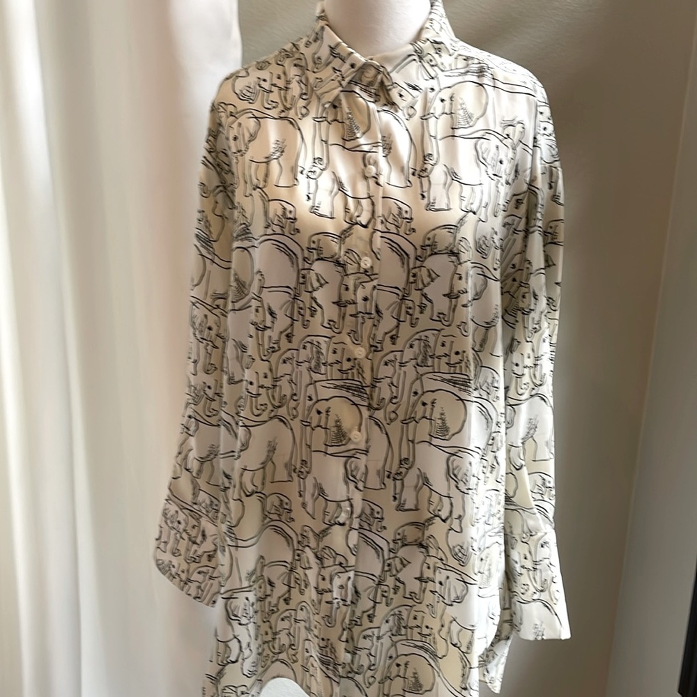Zara elephant print button down